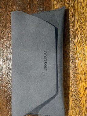 Jimmy Choo Gray Suede Sunglasses Case & Cloth NEW